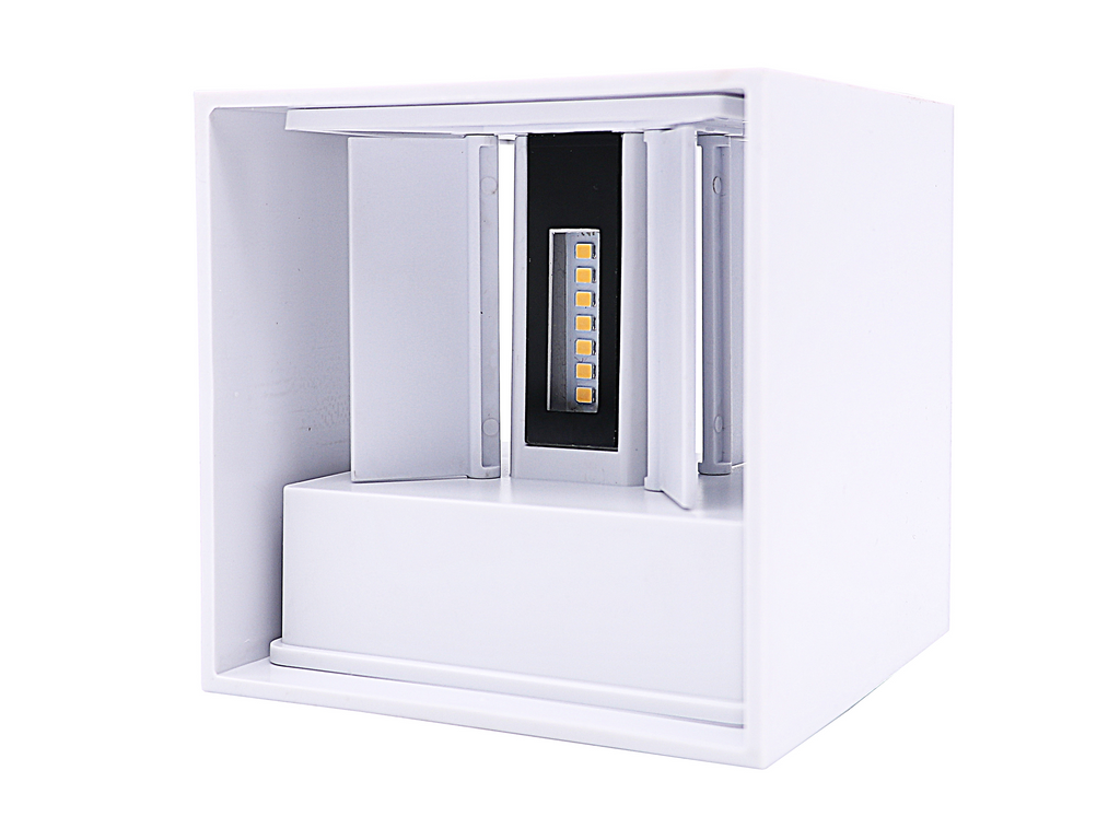 Wandlamp LED 2x3W 4000K IP65 wit CUBE LITE