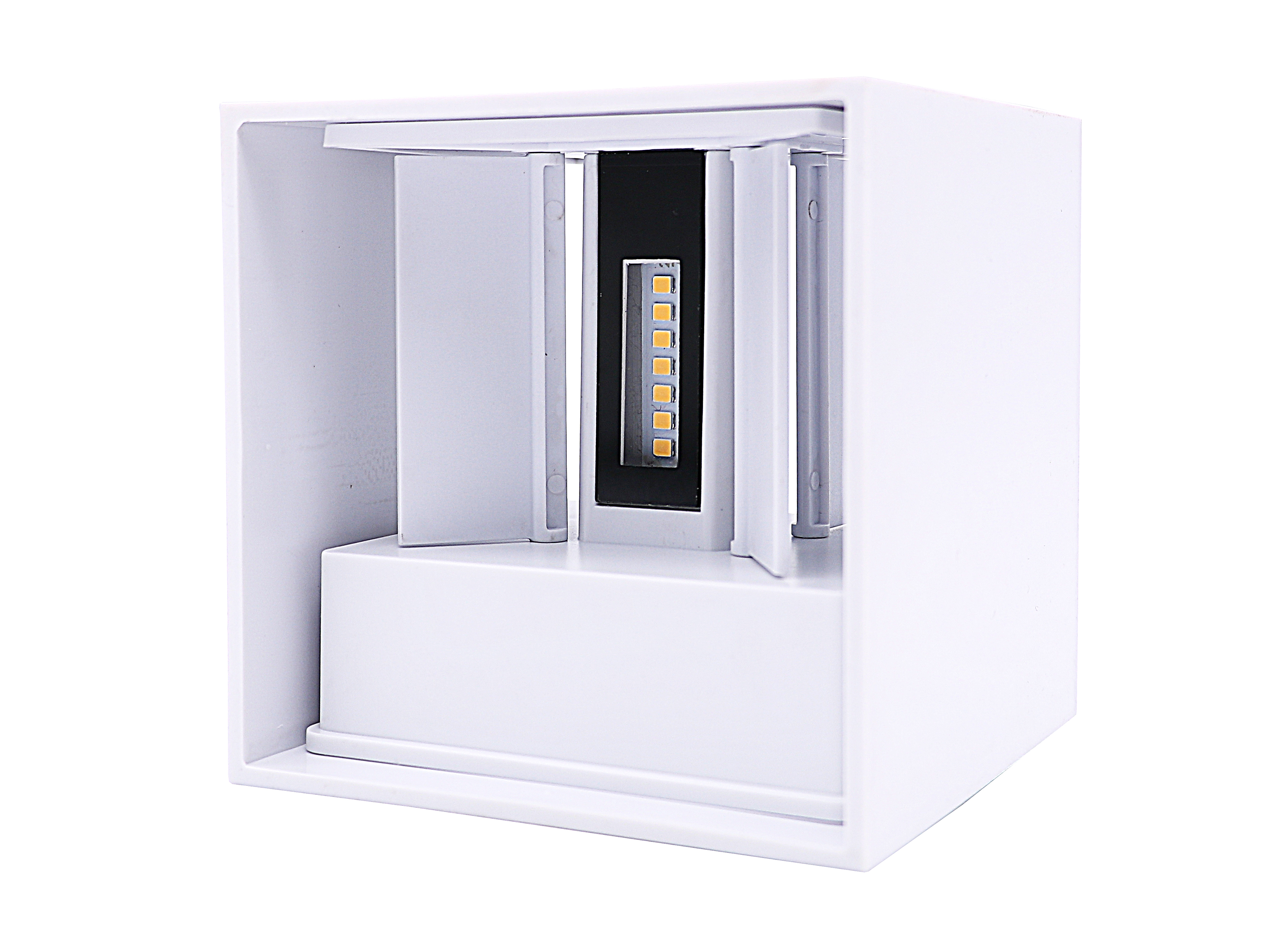 Wandlamp LED 2x3W 4000K IP65 wit CUBE LITE