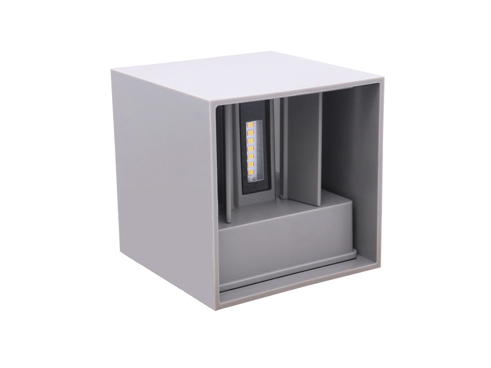Buitenwandlamp LED 2x3W 4000K IP54 grijs CUBE LITE