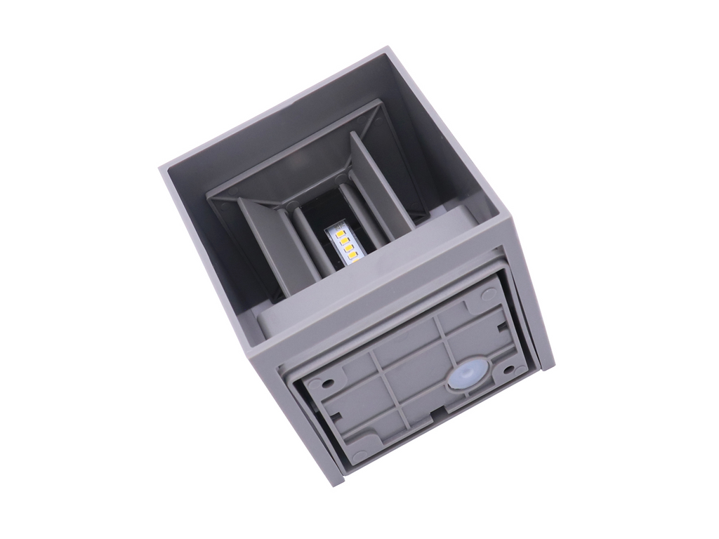 Buitenwandlamp LED 2x3W 4000K IP54 grijs CUBE LITE