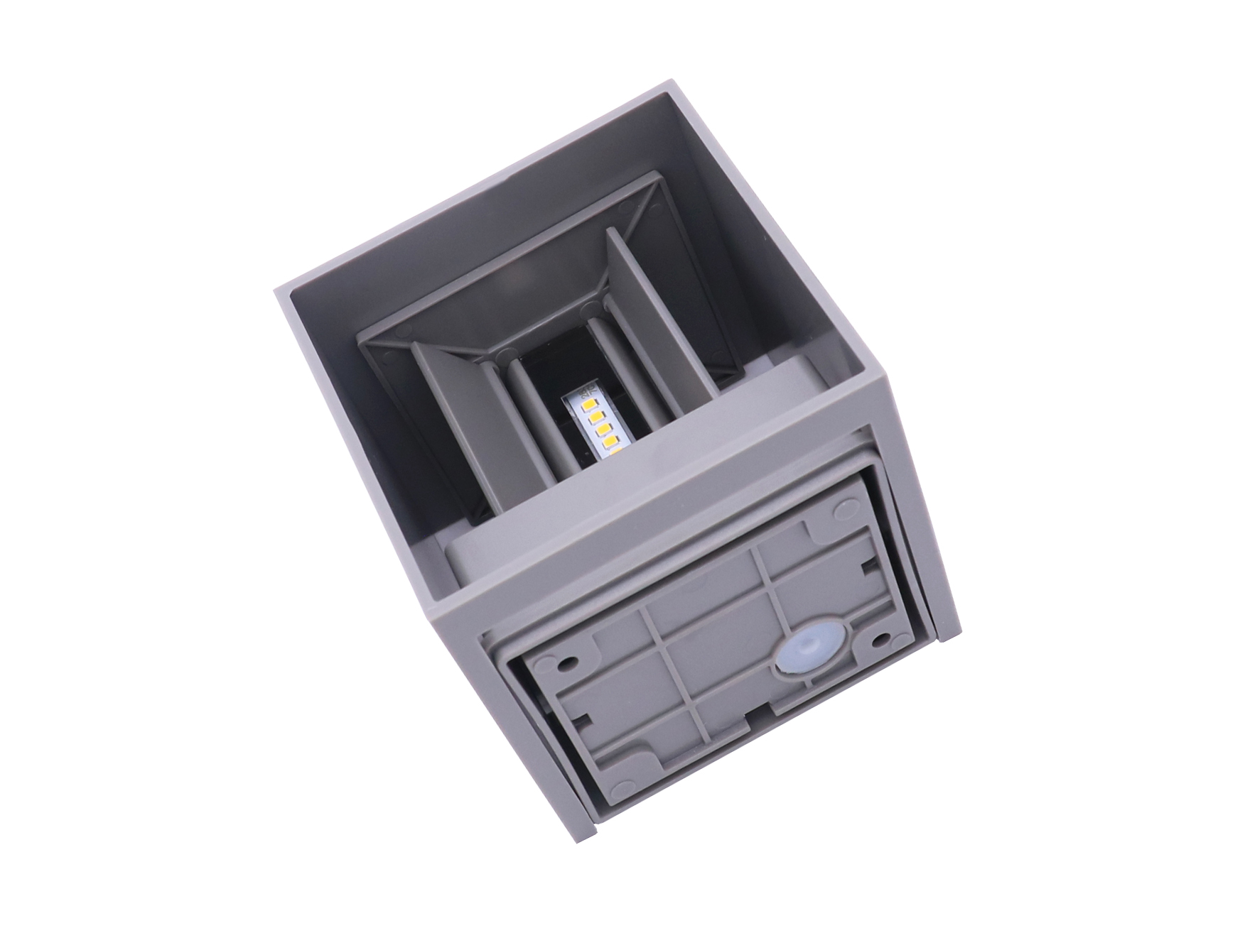 Buitenwandlamp LED 2x3W 4000K IP54 grijs CUBE LITE