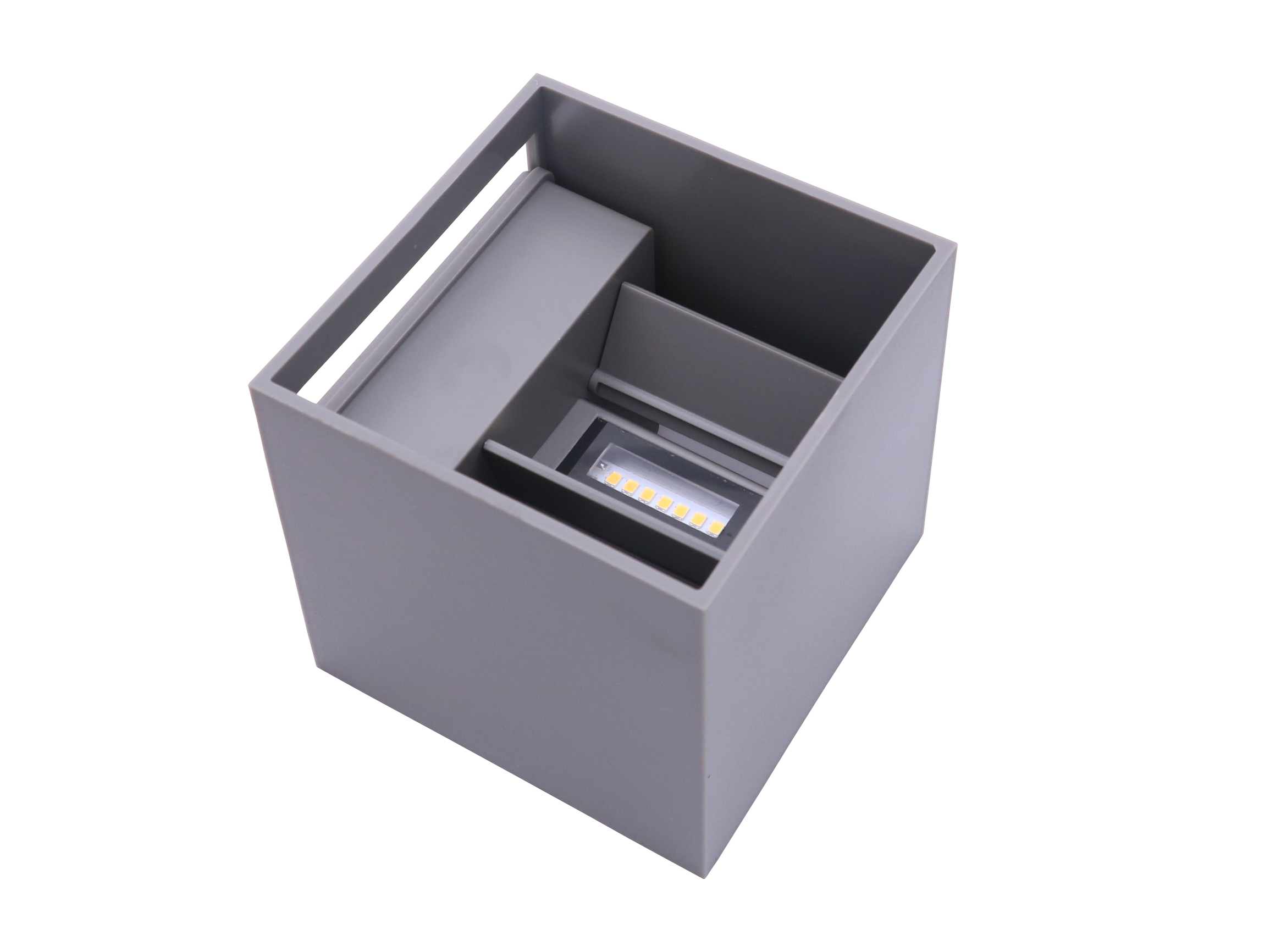 Buitenwandlamp LED 2x3W 4000K IP54 grijs CUBE LITE