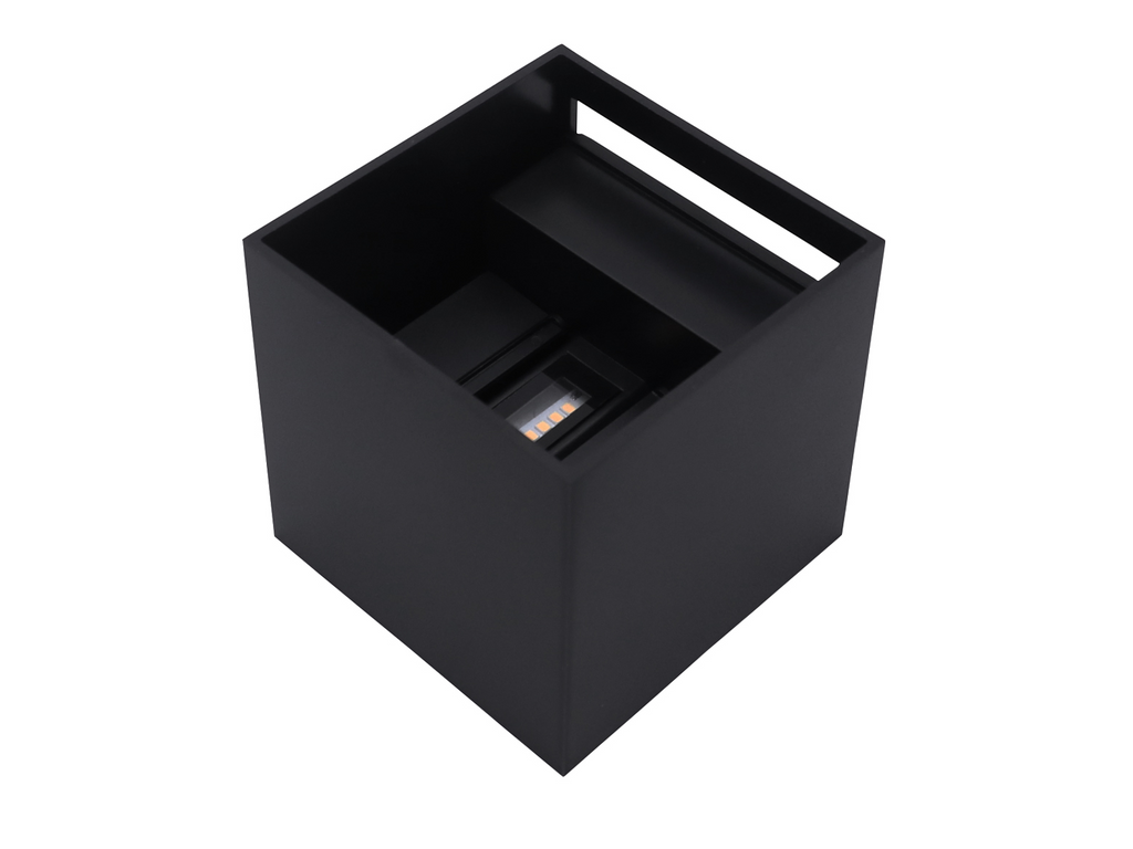 Wandlamp LED 2x3W 4000K IP65 zwart CUBE LITE