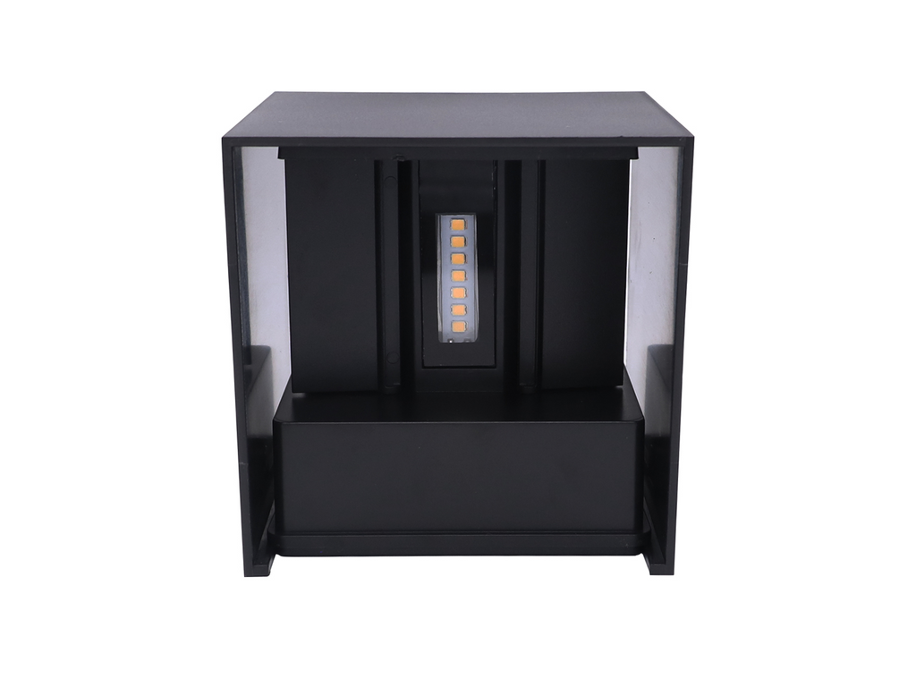 Wandlamp LED 2x3W 4000K IP65 zwart CUBE LITE