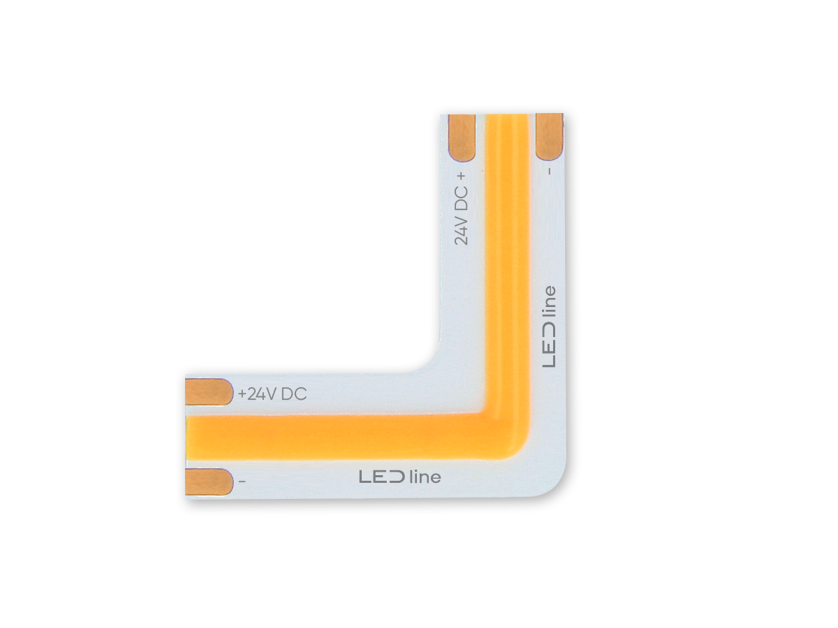 Hoekconnector voor COB LED strips 2700K 8mm 2 pins Type L 8W PRIME
