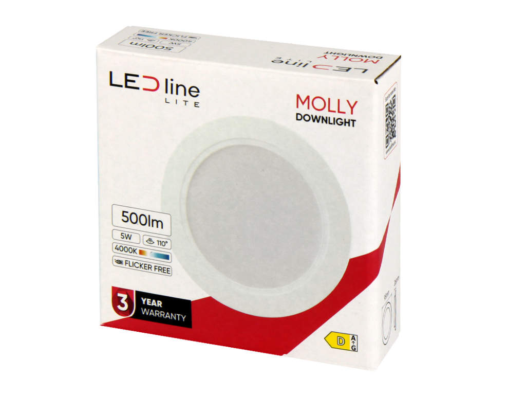 Downlight MOLLY 4000K 5W 500lm rond IP20 Wit LITE