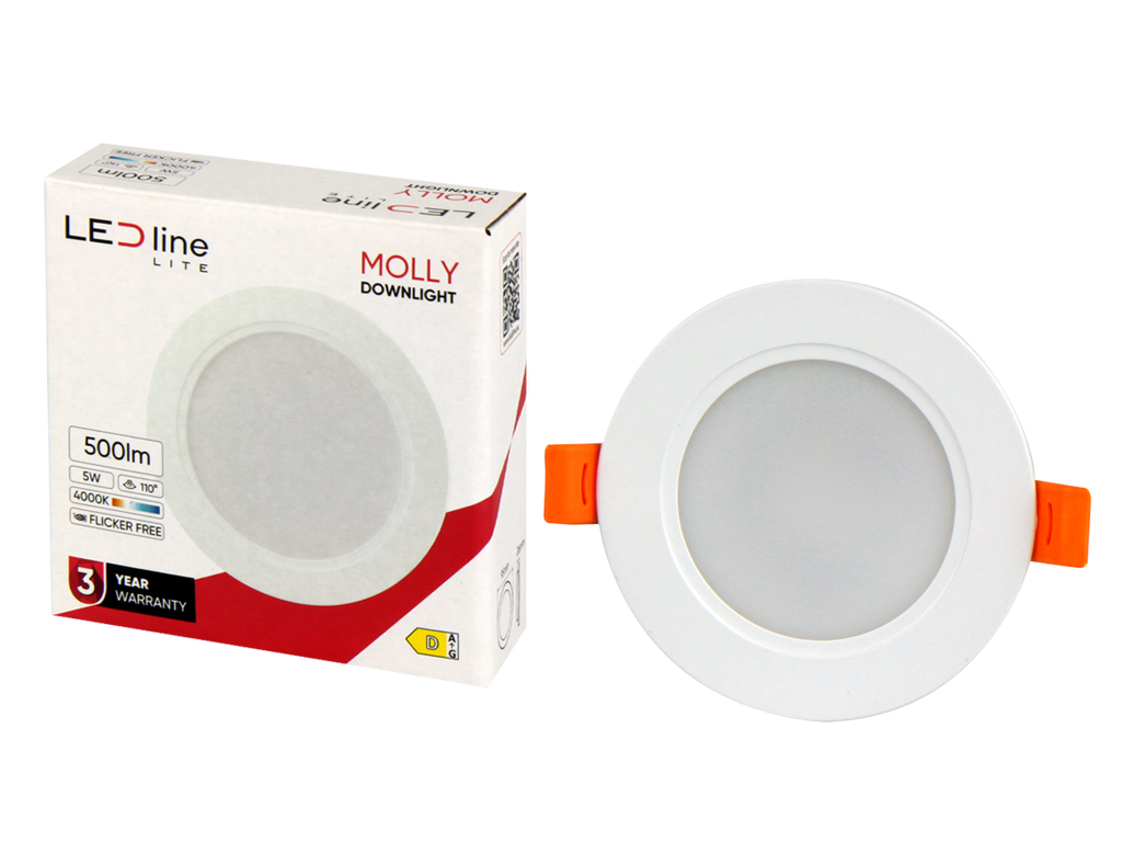 Downlight MOLLY 4000K 5W 500lm rond IP20 Wit LITE