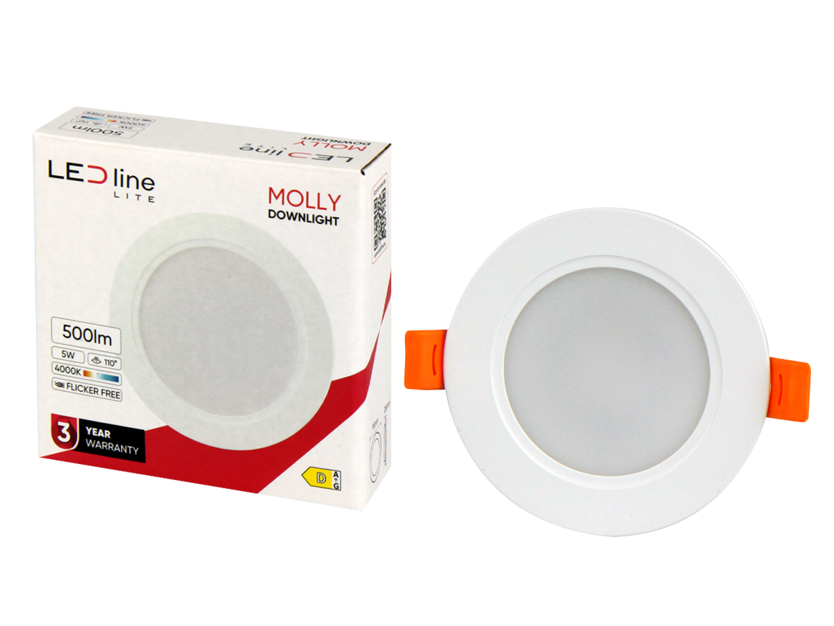 Downlight MOLLY 4000K 5W 500lm rond IP20 Wit LITE