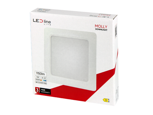 Downlight MOLLY 3000K 12W 1150lm vierkant IP20 Wit LITE