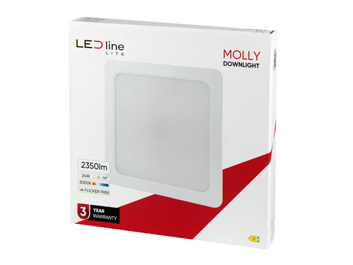 Downlight MOLLY 3000K 24W 2350lm vierkant IP20 Wit LITE
