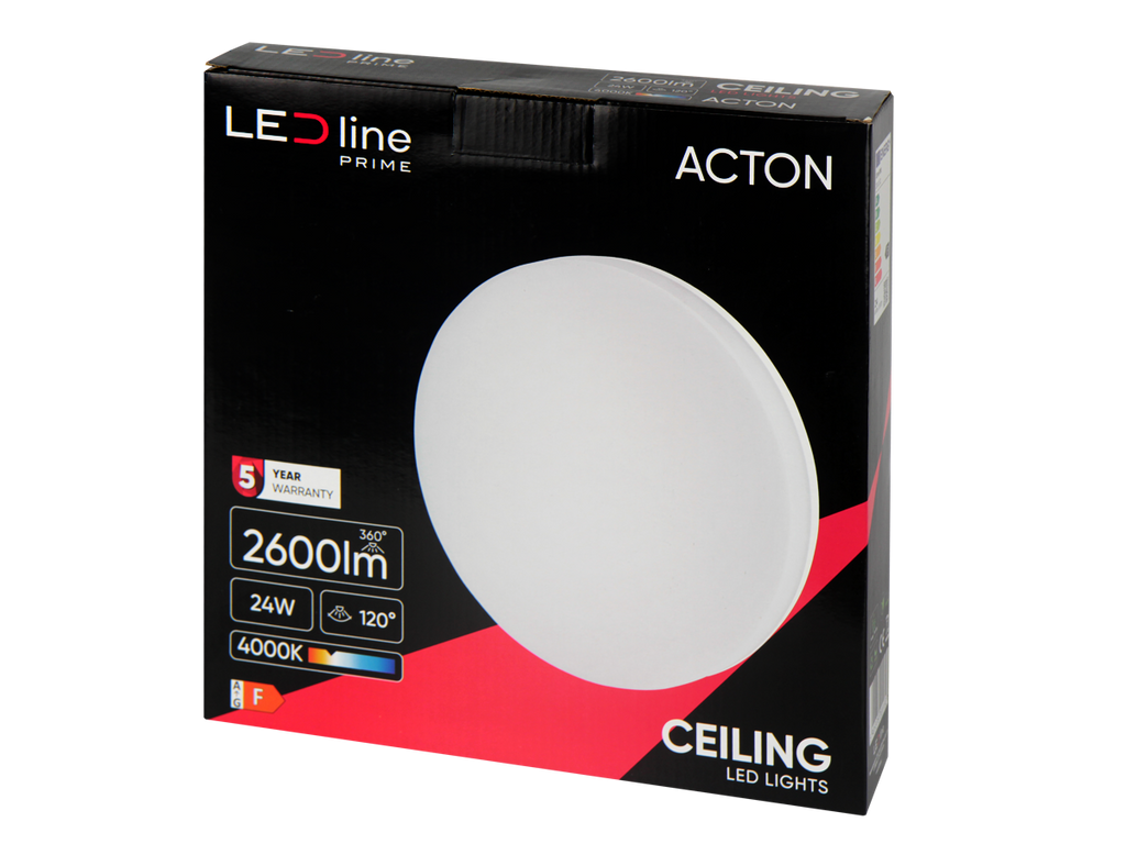 plafondlamp ACTON 4000K 24W 2600lm rond IP54 wit PRIME