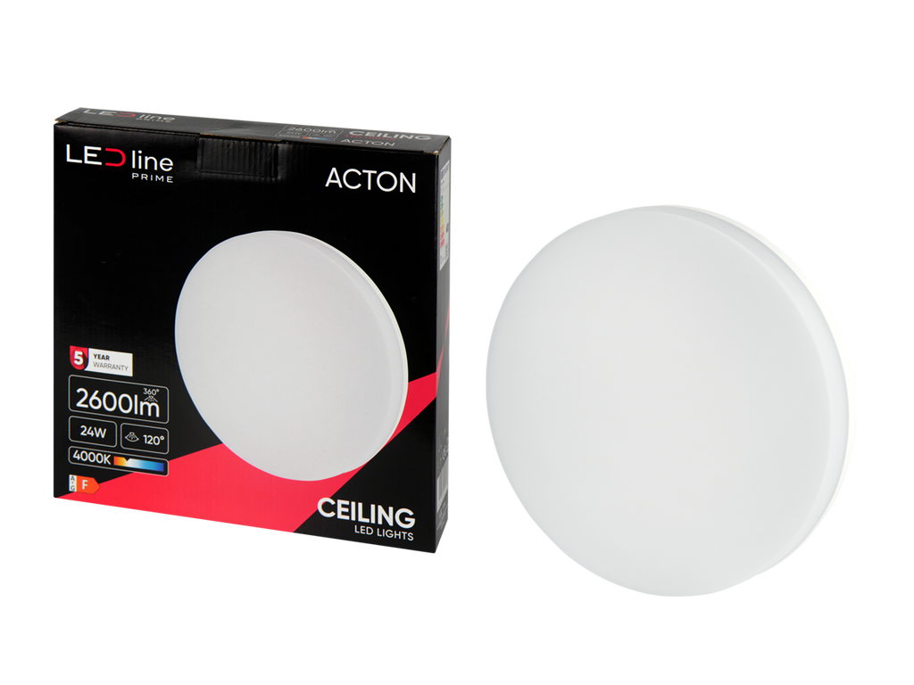 plafondlamp ACTON 4000K 24W 2600lm rond IP54 wit PRIME