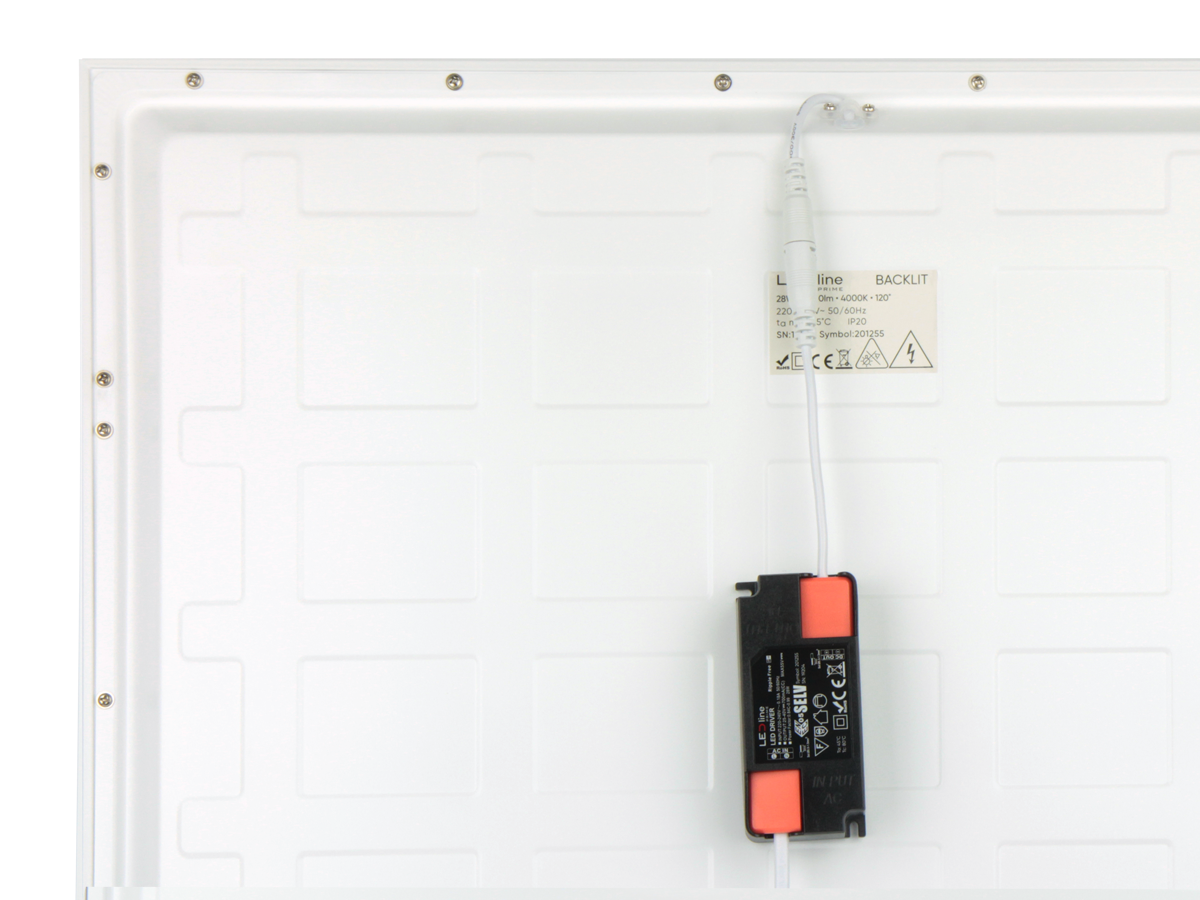 Backlit Paneel 4000K 28W 4000lm IP20 60x60cm wit PRIME noodmodule LAW 3h AT
