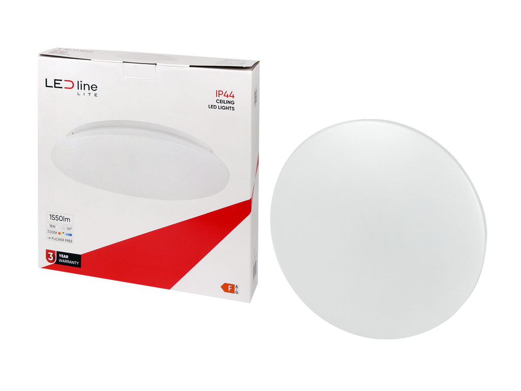 plafondlamp 3000K 18W 1450lm rond IP44 wit LITE