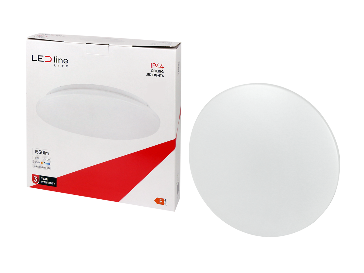 plafondlamp 3000K 18W 1450lm rond IP44 wit LITE