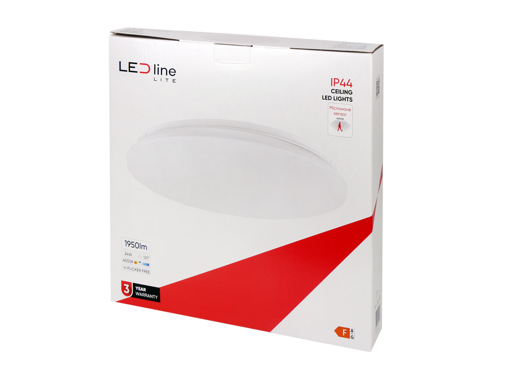 plafondlamp 4000K 24W 1950lm rond IP44 wit LITE bewegingssensor