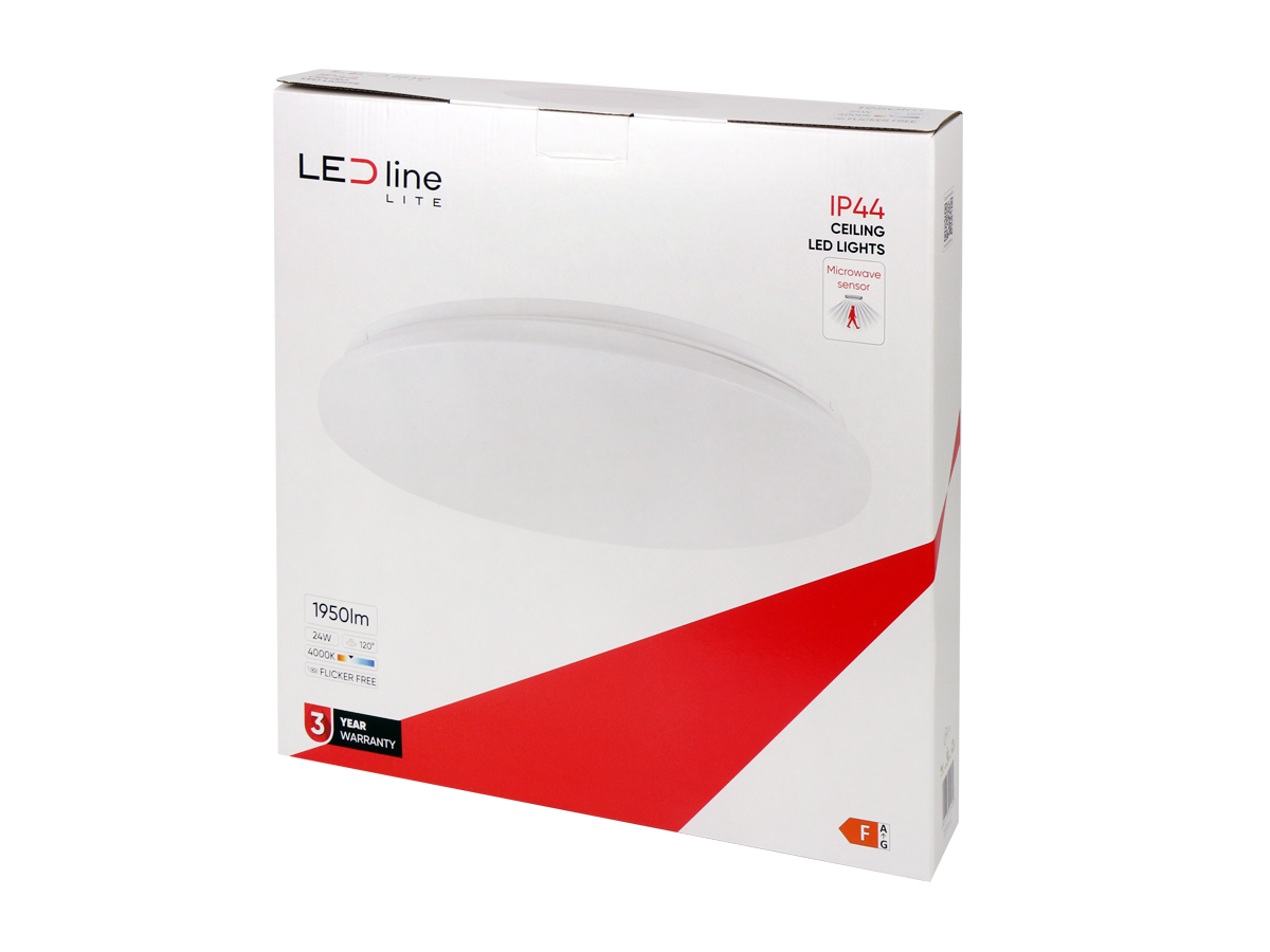 plafondlamp 4000K 24W 1950lm rond IP44 wit LITE bewegingssensor