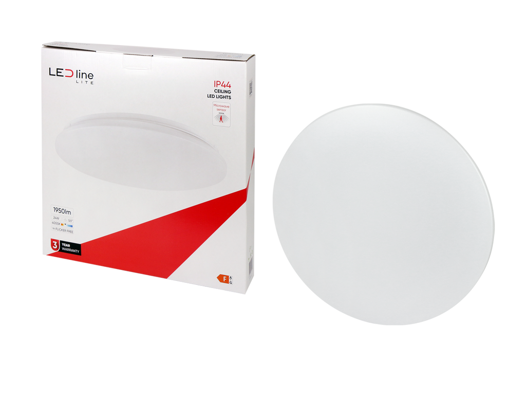 plafondlamp 4000K 24W 1950lm rond IP44 wit LITE bewegingssensor
