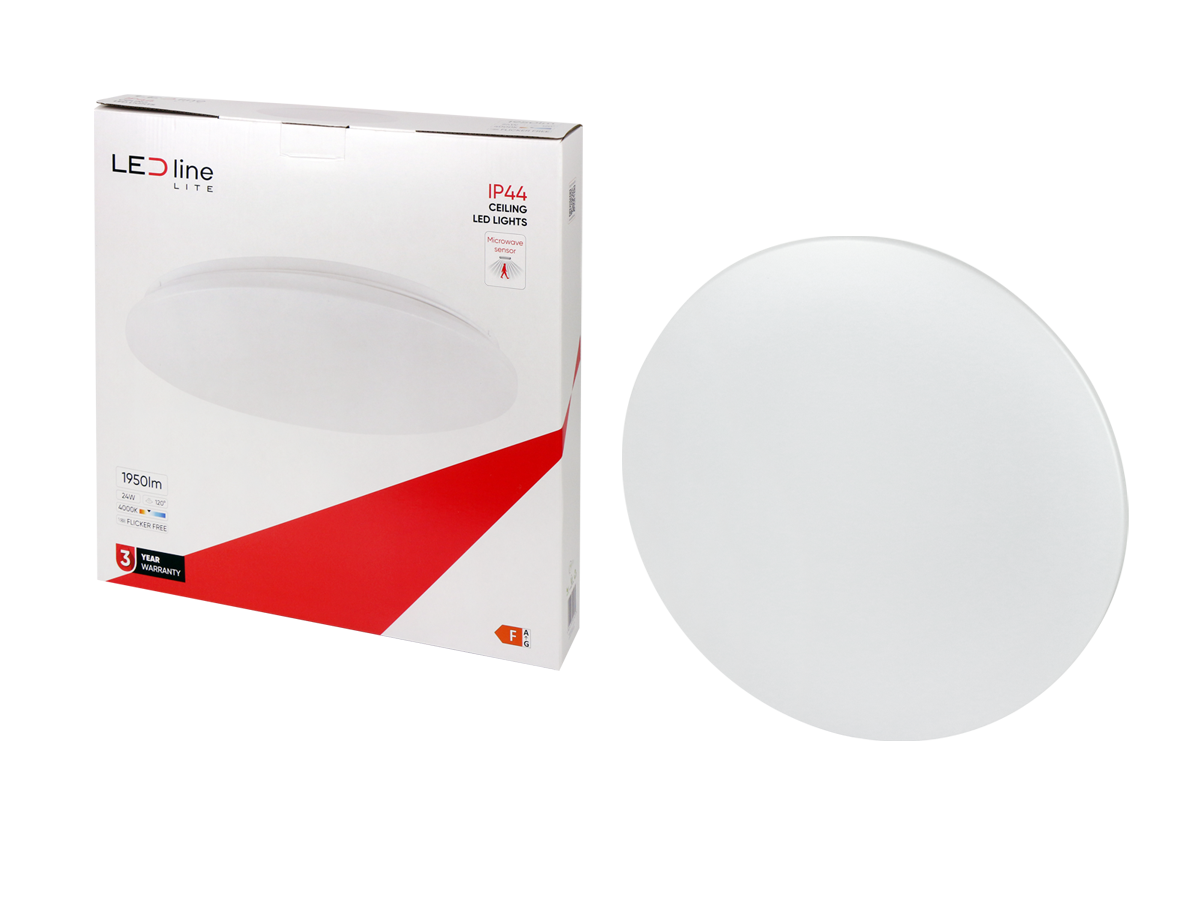 plafondlamp 4000K 24W 1950lm rond IP44 wit LITE bewegingssensor