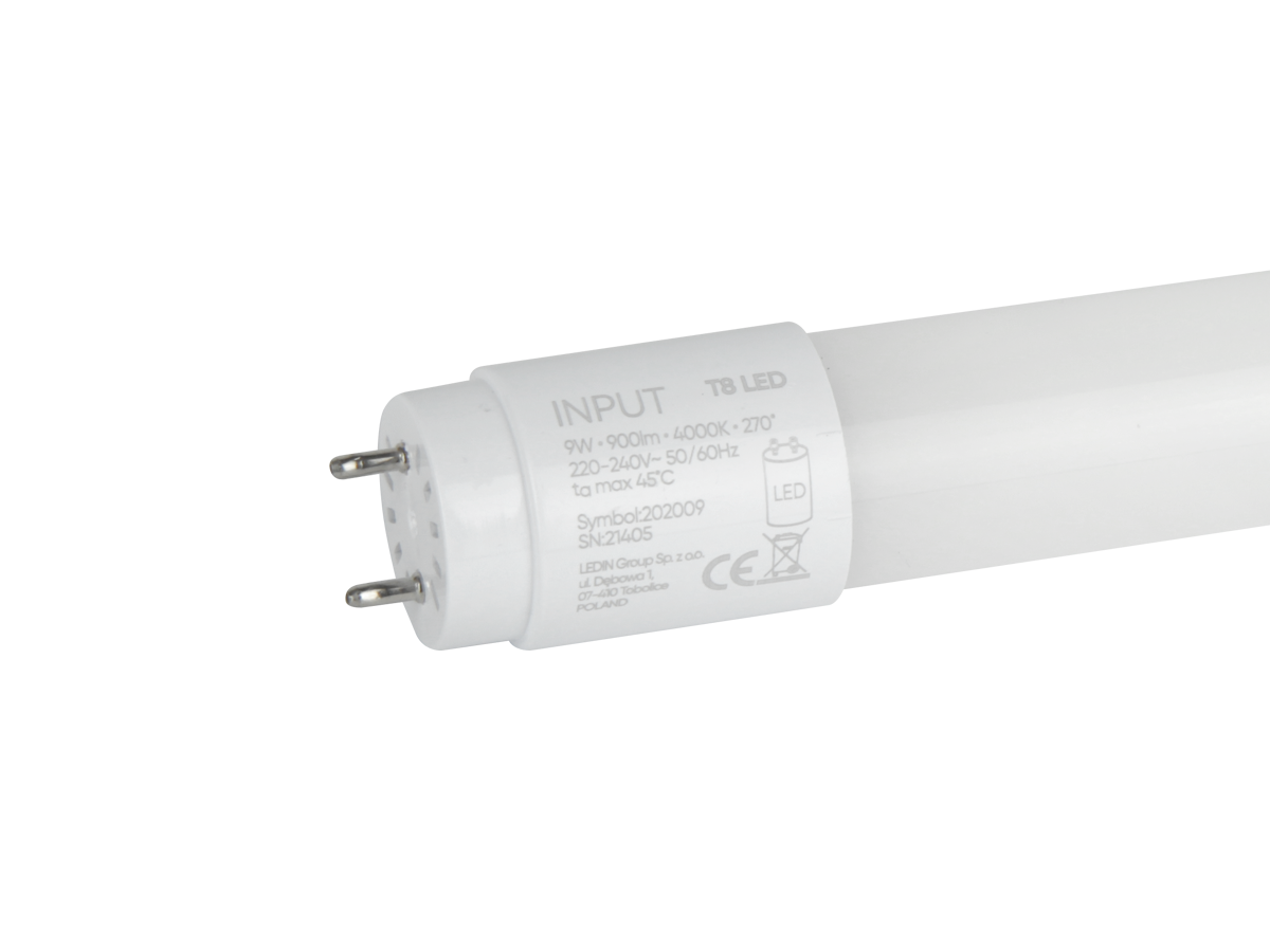 LED lamp NANO T8 G13 4000K 9W 900lm 230V 270 ° PC LITE