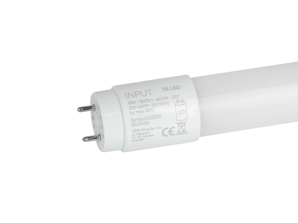 LED lamp T8 G13 6500K 18W 1820lm 230V 270 ° LITE glas