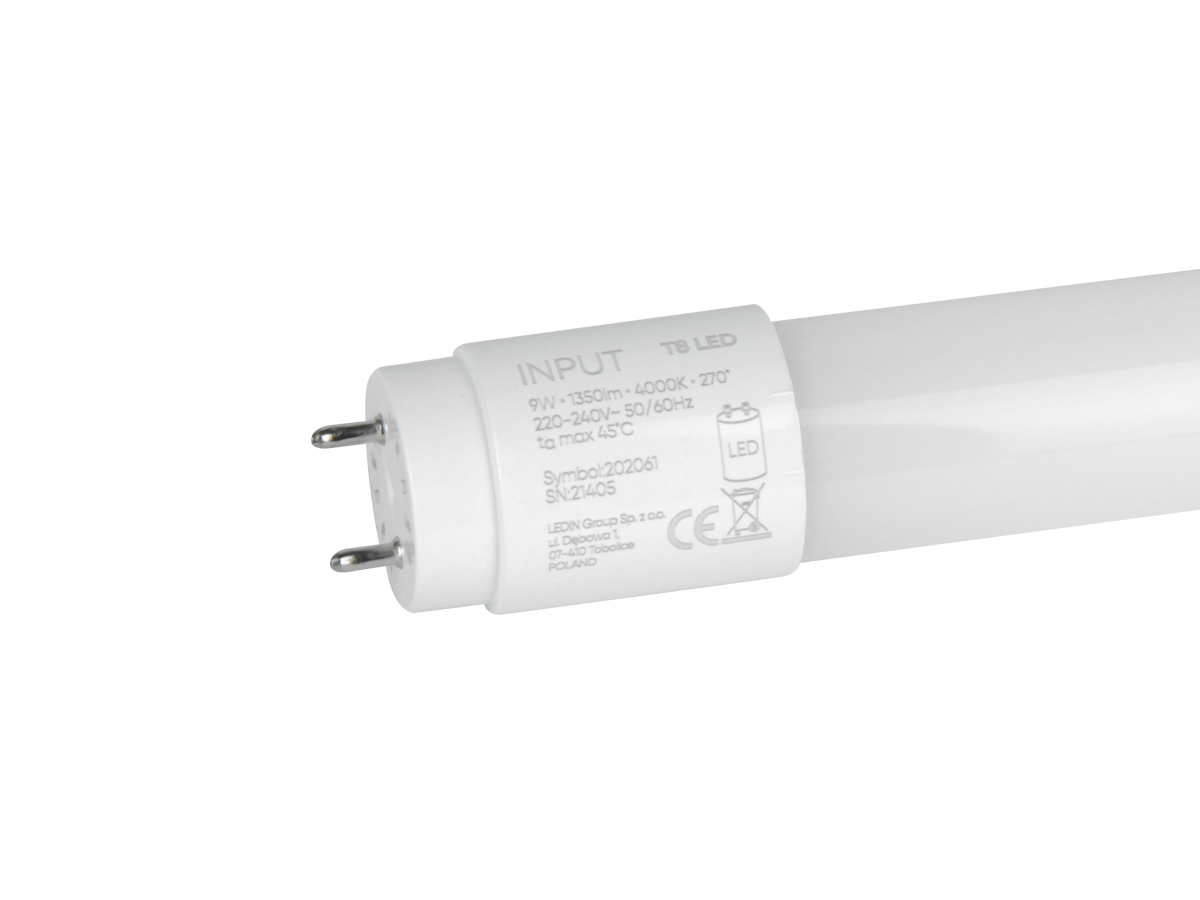 LED lamp T8 G13 4000K 9W 1350lm 230V 270 ° PRIME glas