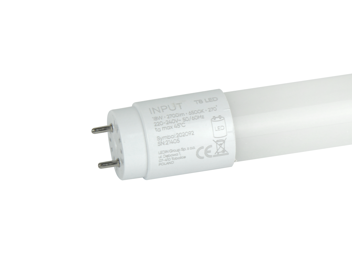 LED-buis T8 G13 6500K 18W 2700lm 230V 270° 120cm Glas PRIME (Zonder brug)