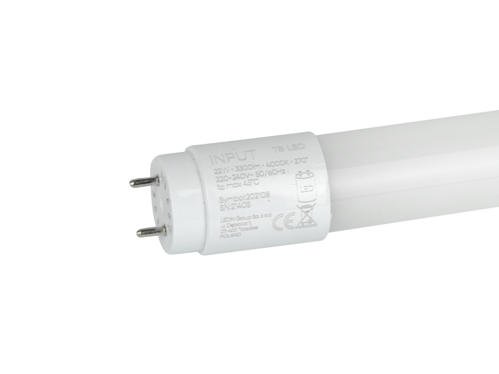 LED-buis T8 G13 4000K 22W 3300lm 230V 270° 150cm Glas PRIME (Zonder brug)