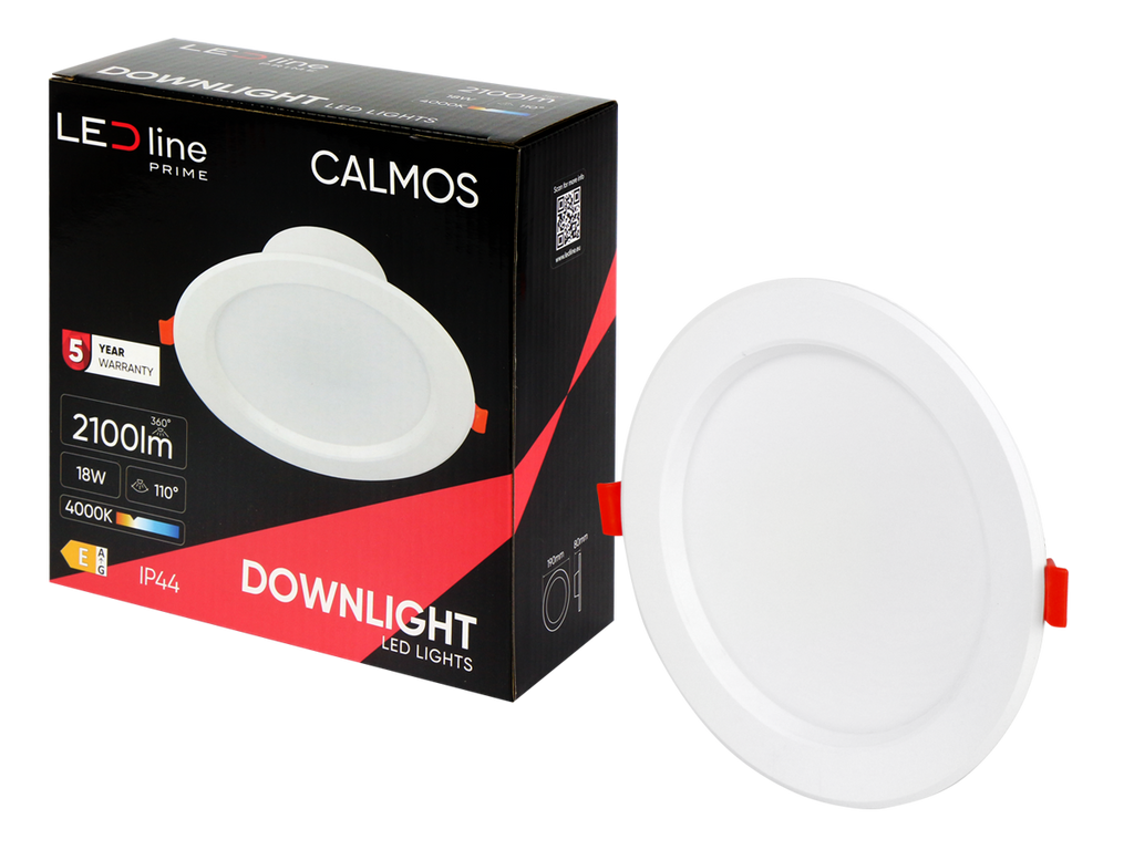 Downlight CALMOS 4000K 18W 2100lm rond IP44 Wit PRIME