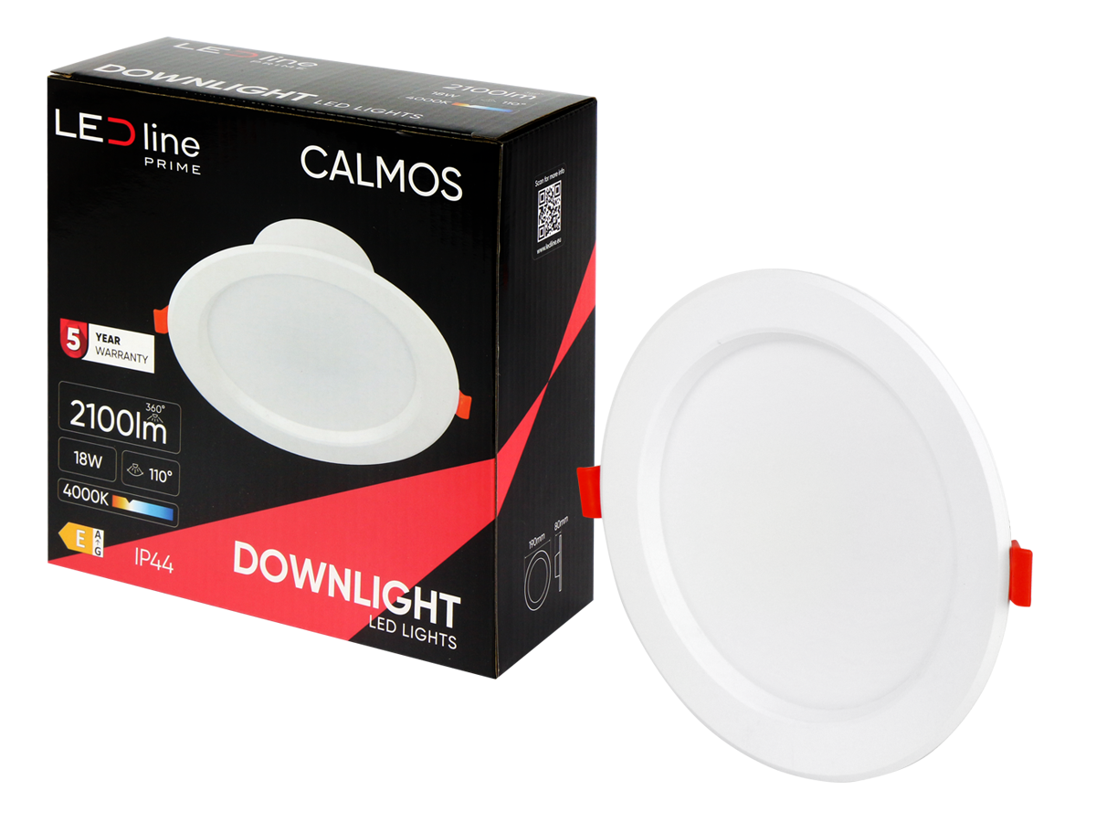 Downlight CALMOS 4000K 18W 2100lm rond IP44 Wit PRIME
