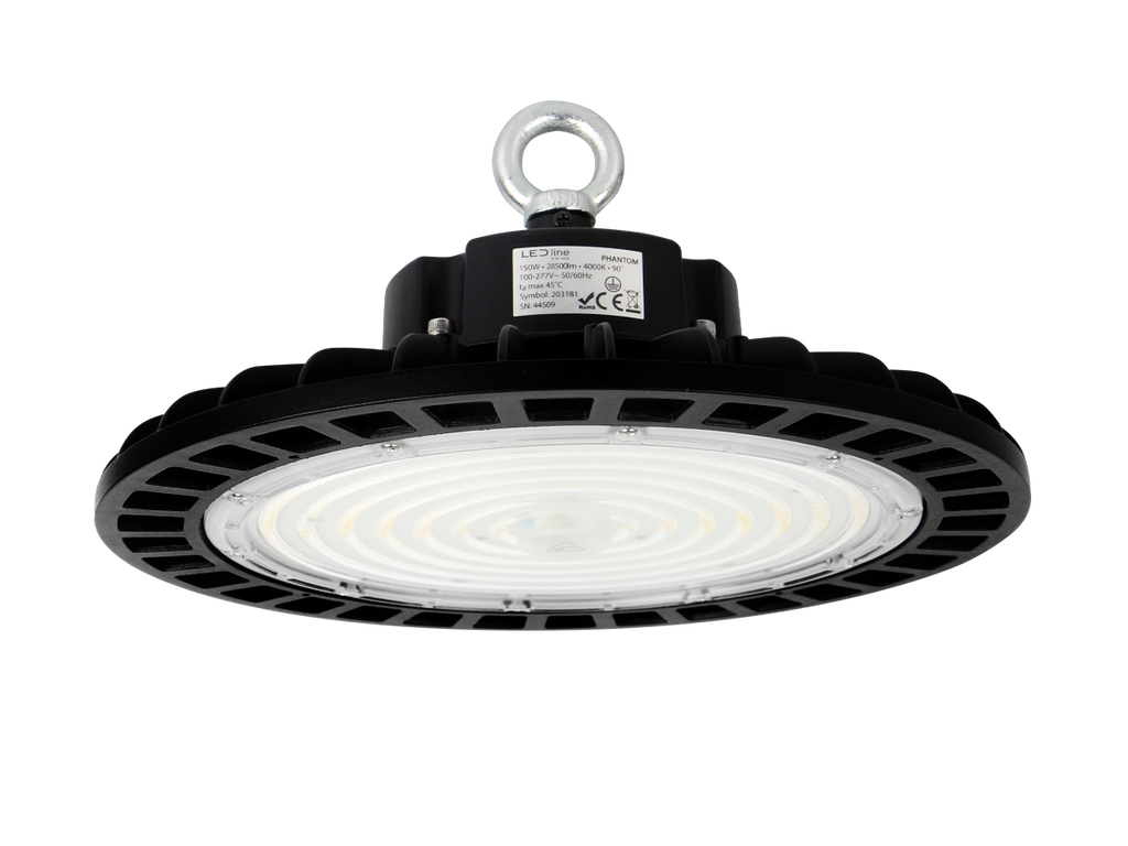 Highbay Armatuur PHANTOM 4000K 150W 28500lm 60° IP65 zwart PRIME 1-10V