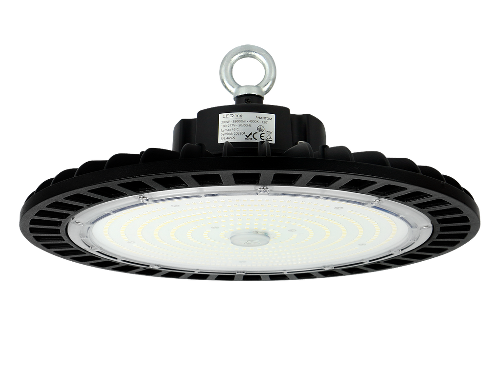 Highbay Armatuur PHANTOM 4000K 200W 38000lm 120° IP65 zwart PRIME 1-10V