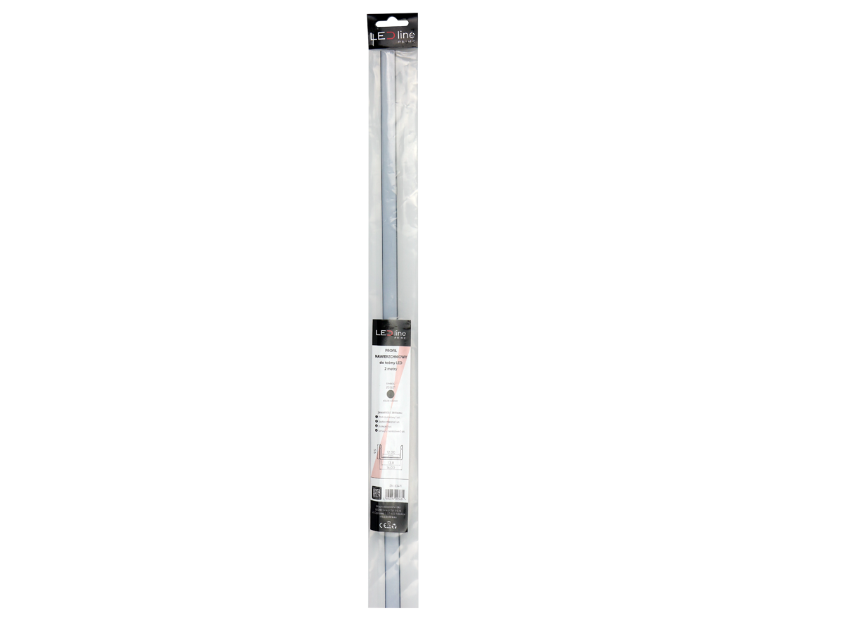 Zwart aluminium oppervlak profiel 2m - PRIME set