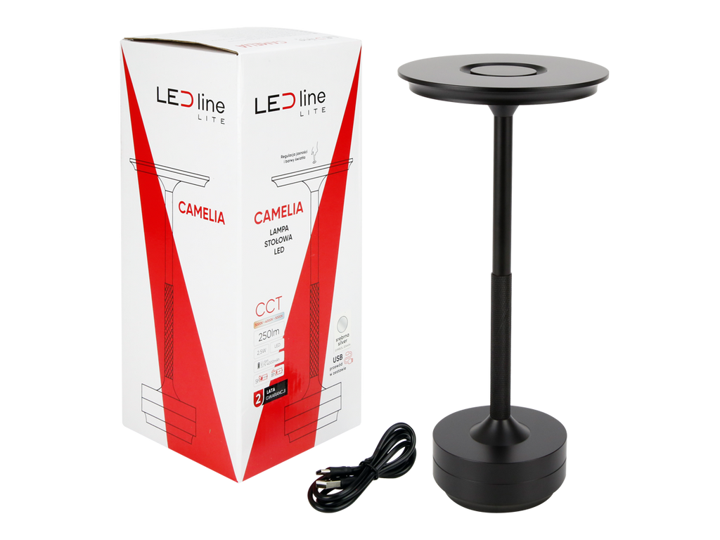 Tafellamp CAMELIA 2,5W 250lm CCT zwart 4Ah