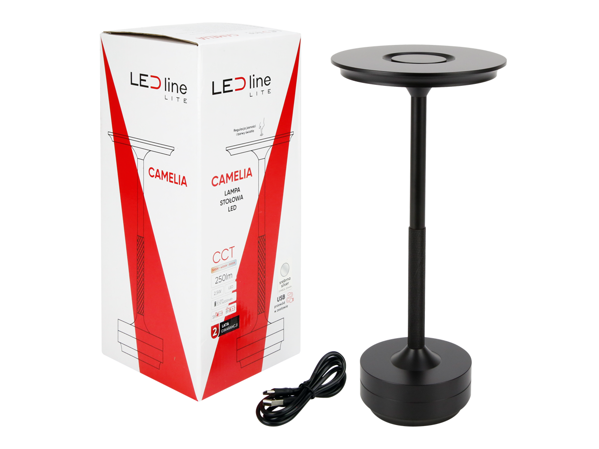 Tafellamp CAMELIA 2,5W 250lm CCT zwart 4Ah