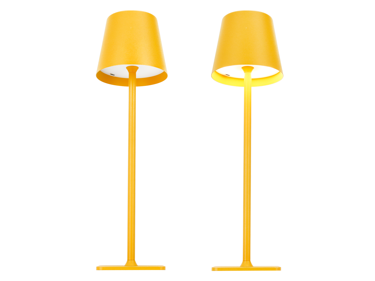 Tafellamp TAZA 3,5W 400lm CCT IP54 geel 2x2000mAh LITE