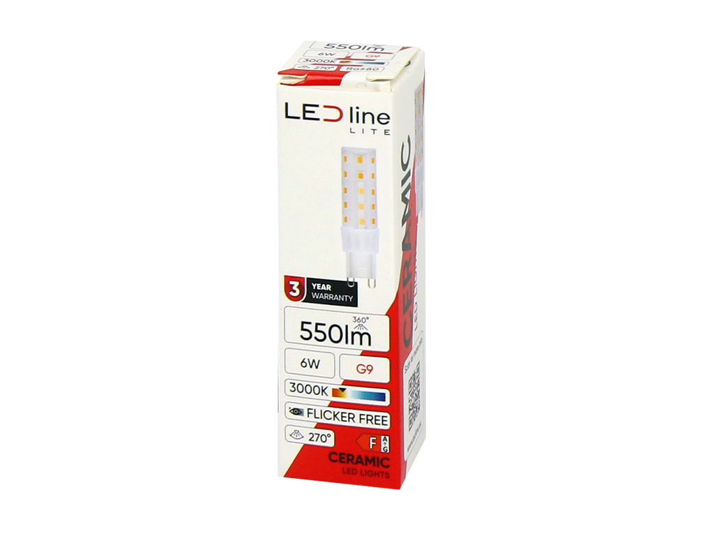 LED-lamp G9 3000K 6W 550lm 230V 270 ° LITE Keramiek