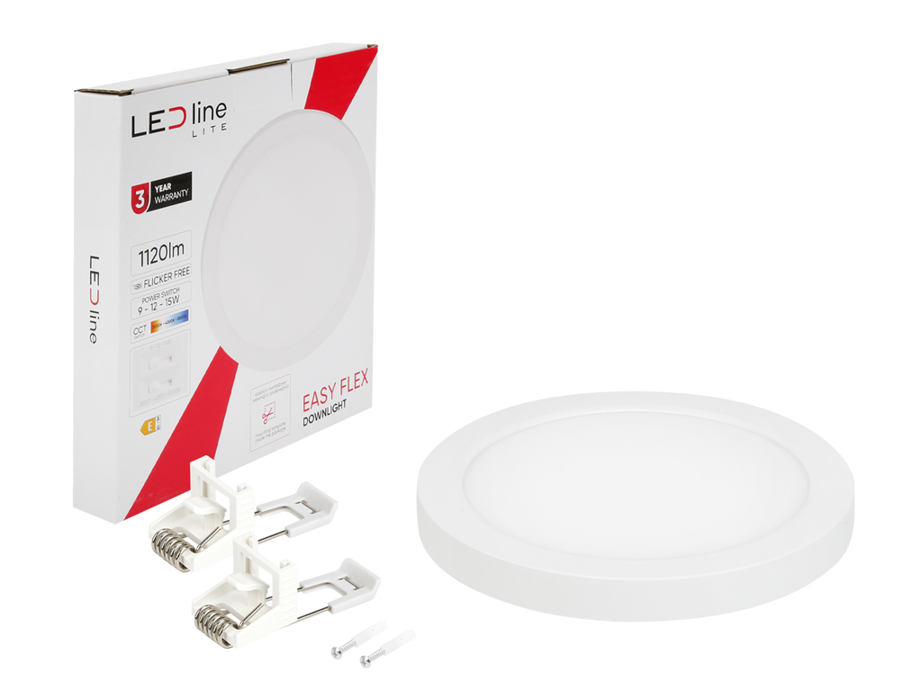 Downlight EASY FLEX 3CCT(3K/4K/5K) 9/12/15W 1120lm rond IP20 Wit LITE