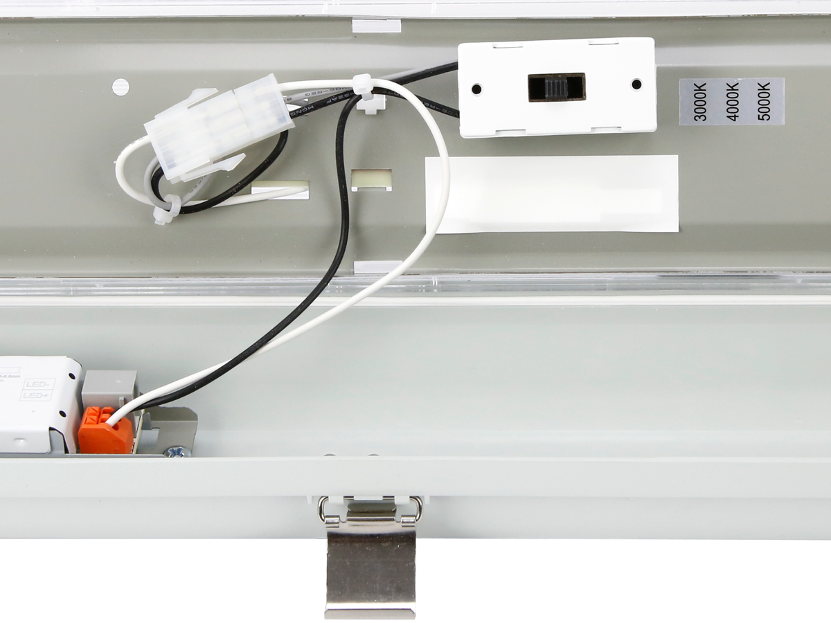 LED line hermetische armatuur RANGER 3CCT 3K/4K/5K 10-40W 6000lm IP66 120cm grijs PRIME noodmodule LAW 3h AT