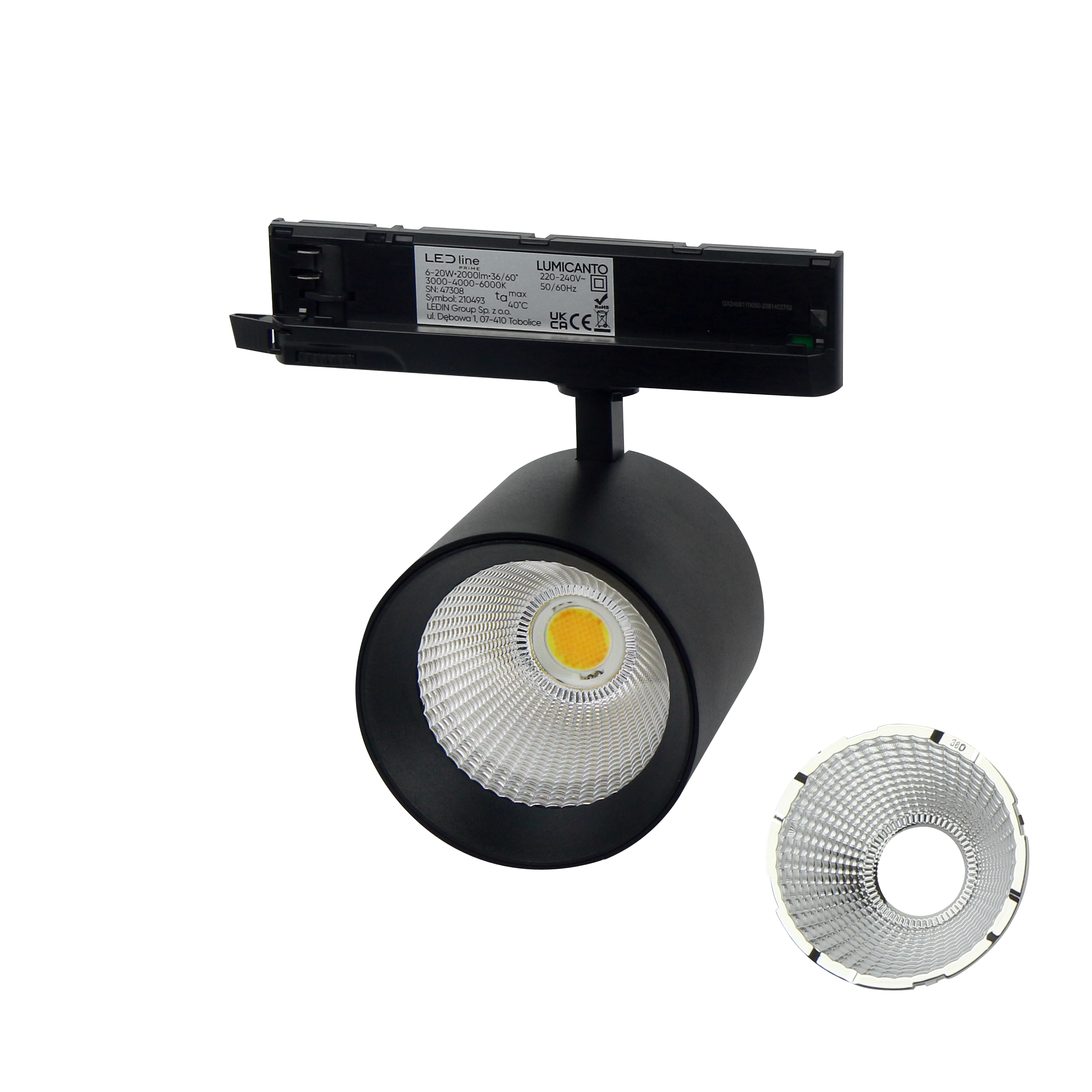 Spoorlicht LUMICANTO 6-20W CCT 36/60° zwart PRIME