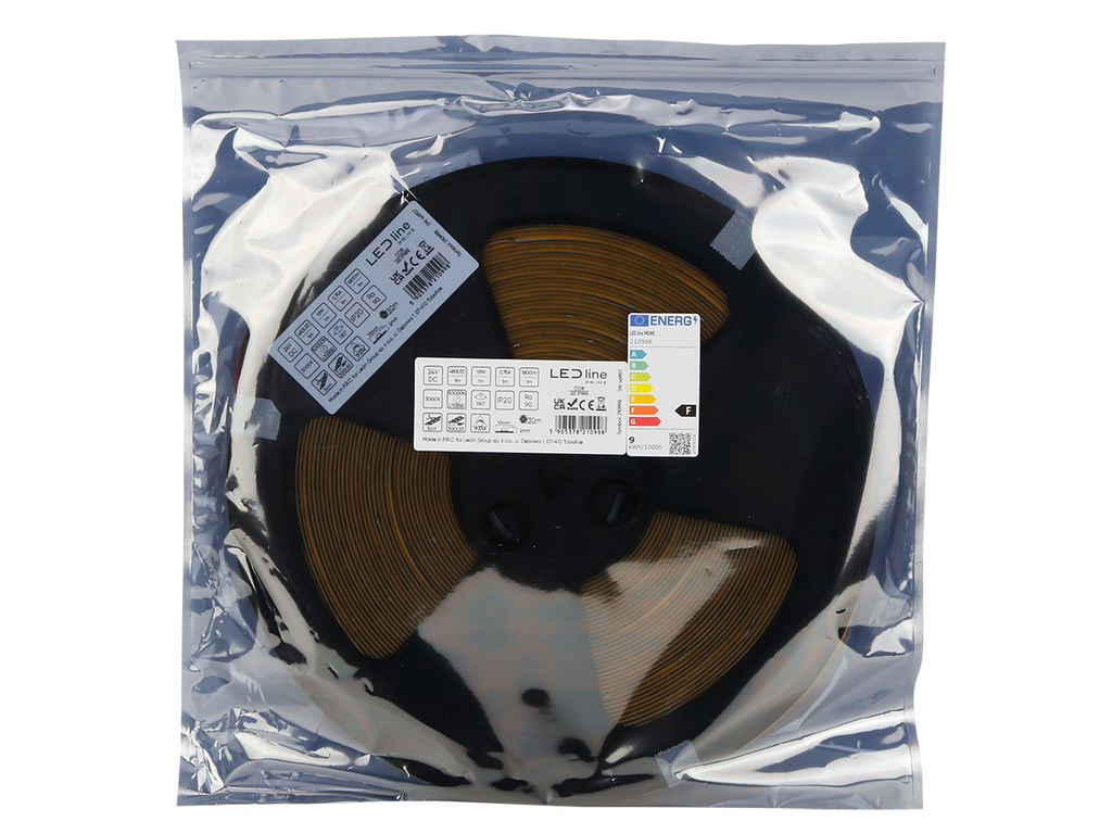 LED-strip 480 COB 24V 3000K 18W IP20 10mm 30m 1800/m PRIME