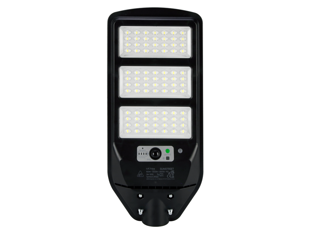 Solar straatlantaarn SUNSTREET 6500K 150W 1300lm IP54 zwart PRIME