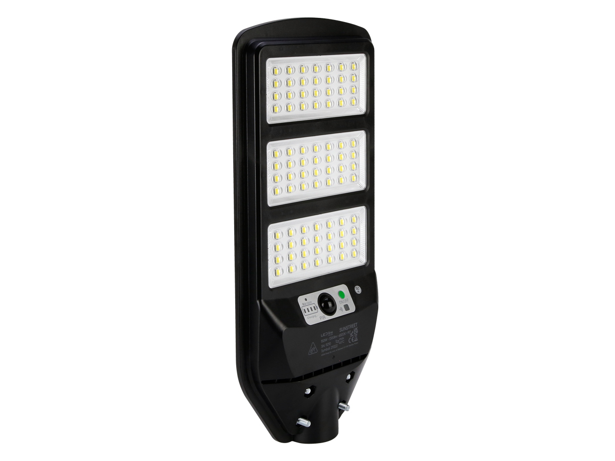 Solar straatlantaarn SUNSTREET 6500K 150W 1300lm IP54 zwart PRIME
