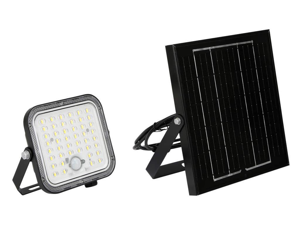 Solar schijnwerper LUNIR 4000K 50W 6W5V 1400lm IP65 zwart PRIME