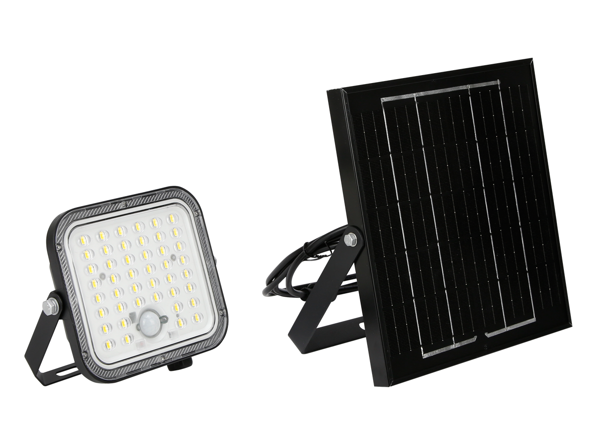 Solar schijnwerper LUNIR 4000K 50W 6W5V 1400lm IP65 zwart PRIME