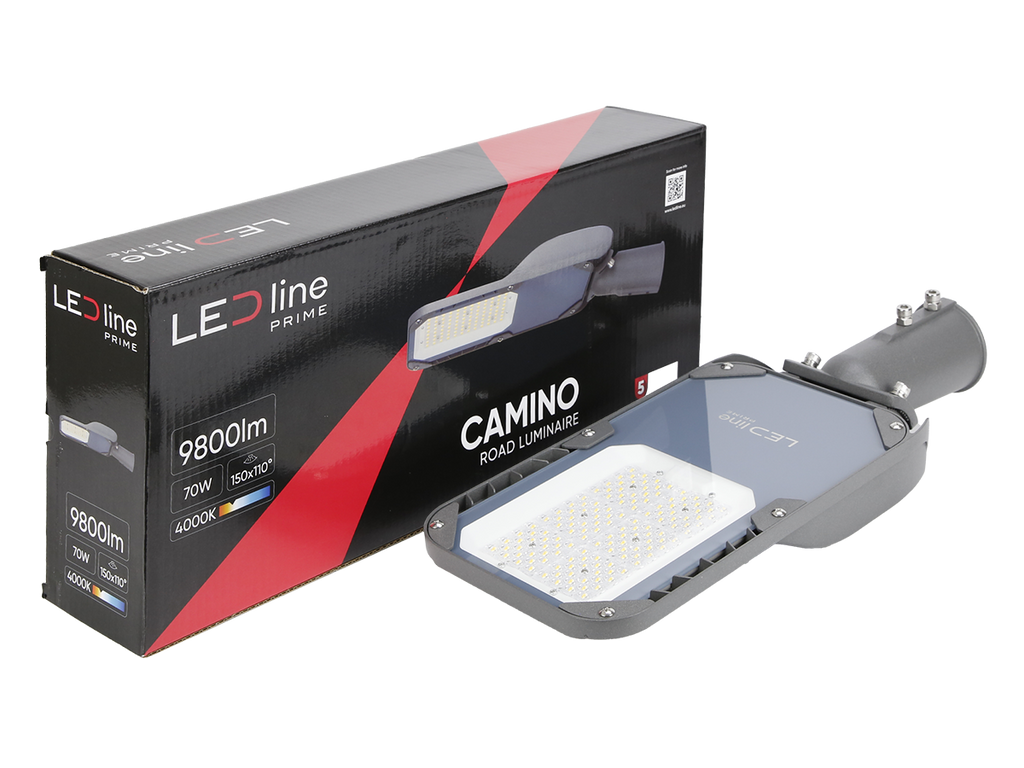 Wegverlichting Armatuur CAMINO 4000K 70W 9800 lm IP66 grijs PRIME