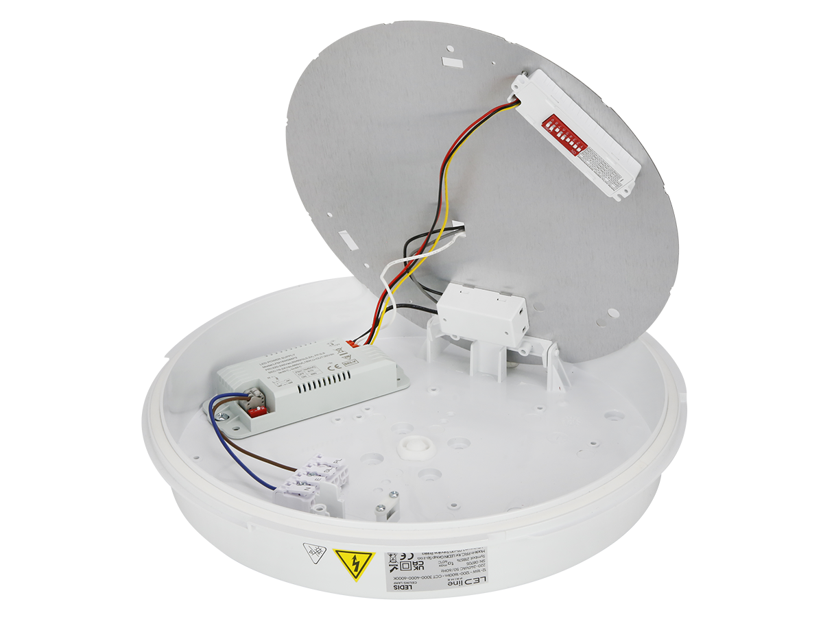 plafondlamp LEDIS 3CCT(3K/4K/6K) 12/16W 1600lm rond IP65 wit PRIME bewegingssensor MV