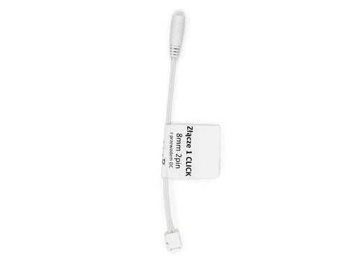 Connector voor LED strips CLICK CONNECTOR enkel 8mm 2 pins met kabel voor DC jack
