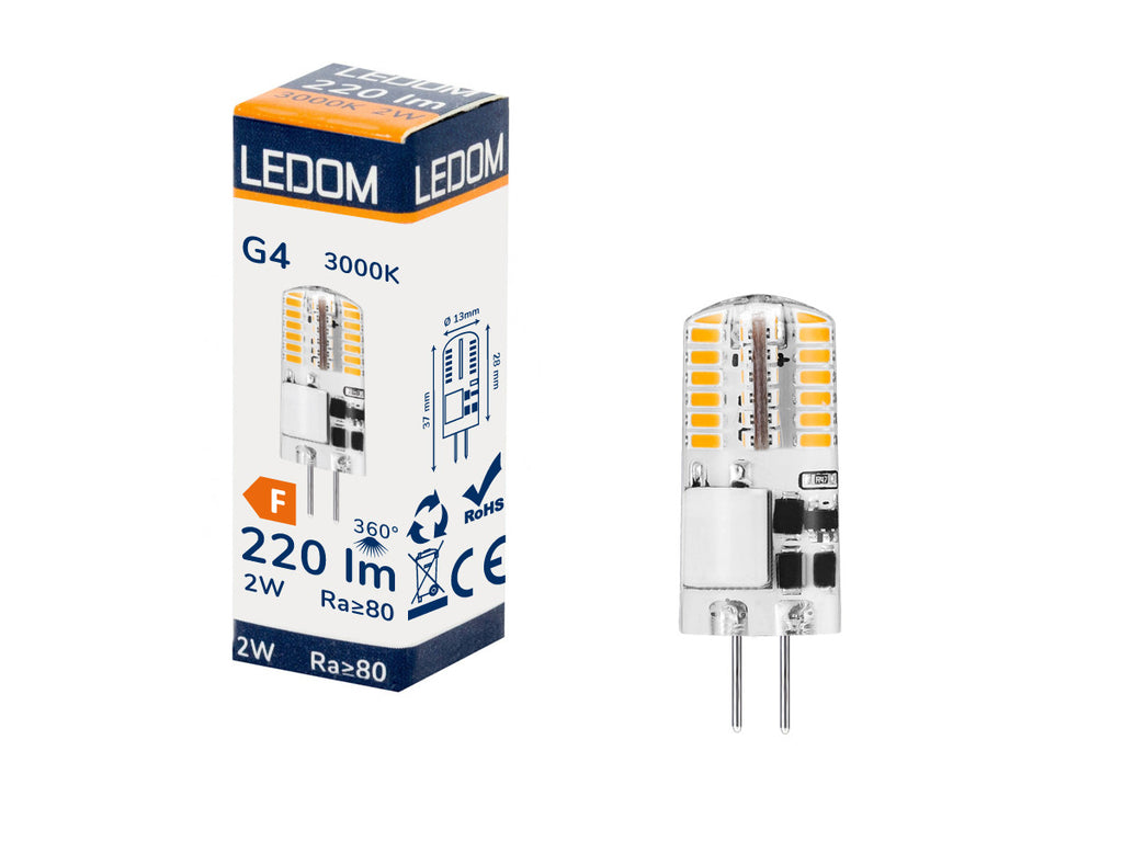 LED-lamp G4 3000K 2W 220lm 12V DC 270 ° Silicium LITE