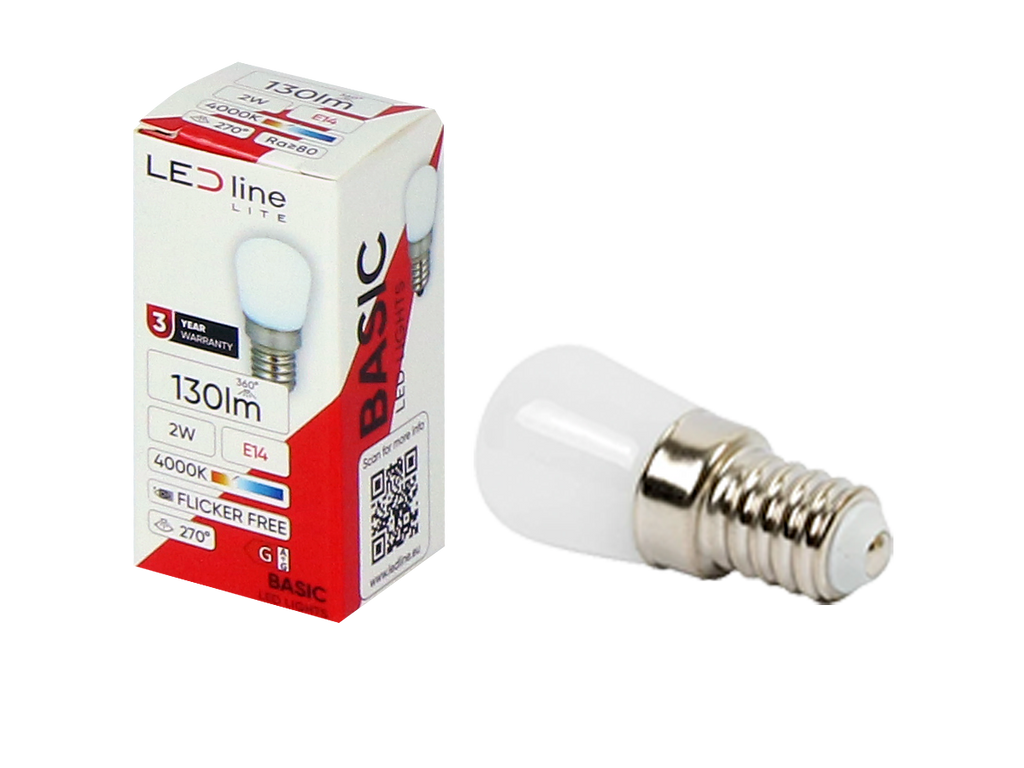 LED-lamp E14 4000K 2W 130lm 230V 270 ° T25 Tafelpc LITE